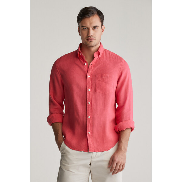 KOŠEĽA GANT REG GMNT DYED LINEN SHIRT WATERMELON RED 61979782