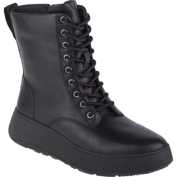Čierne dámske členkové kožené topánky FitFlop F-Mode GM4-090 61983198