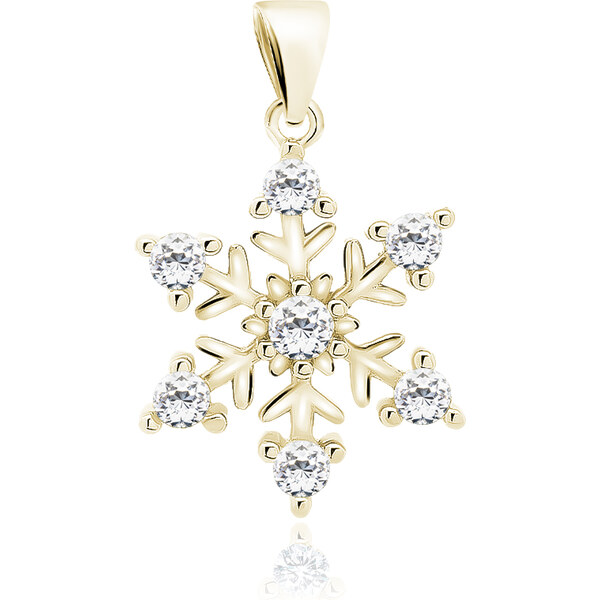 Olivie Stříbrný přívěsek SNĚHOVÁ VLOČKA GOLD 9418 65048820