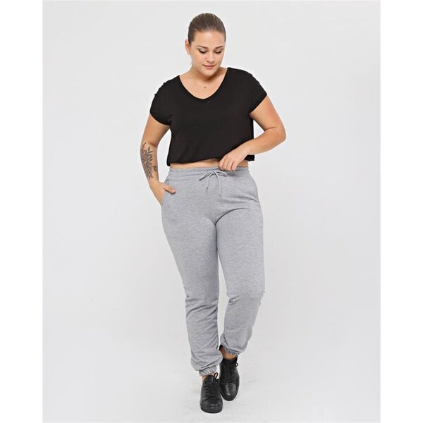 Bavlnené tepláky s vreckami sivé 61987685