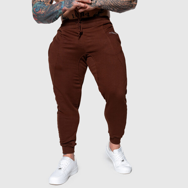 Pánske športové tepláky Iron Aesthetics Flexi, hnedé 62857511