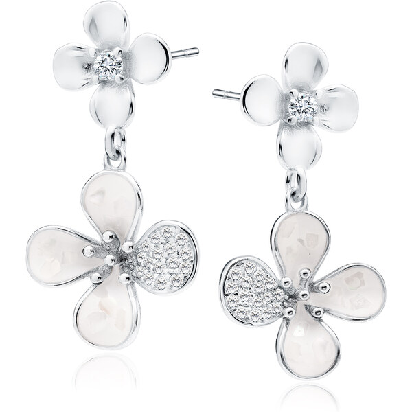 Olivie Stříbrné květinové náušnice 9423 65048822