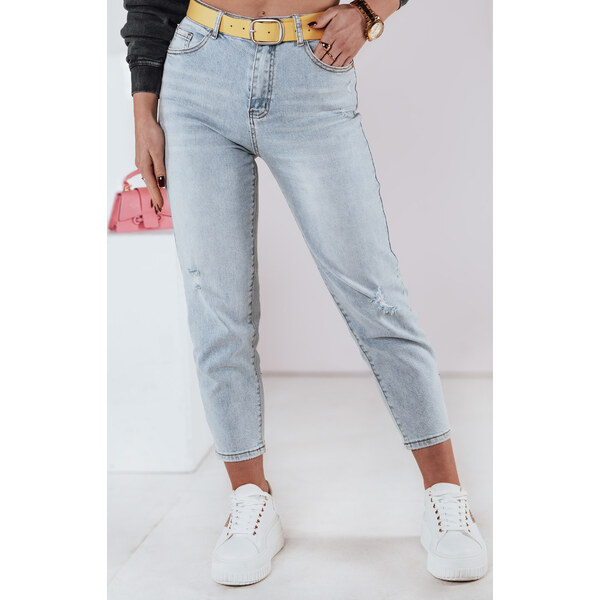 BASIC Svetlomodré štýlové džínsy mom JEANMOMENT UY2358 61996018