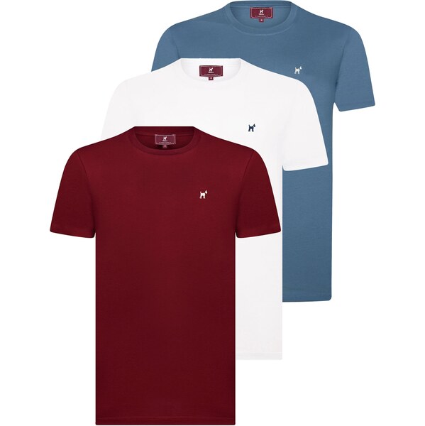 Williot Tričko modrá denim / burgundská / biela 62217080