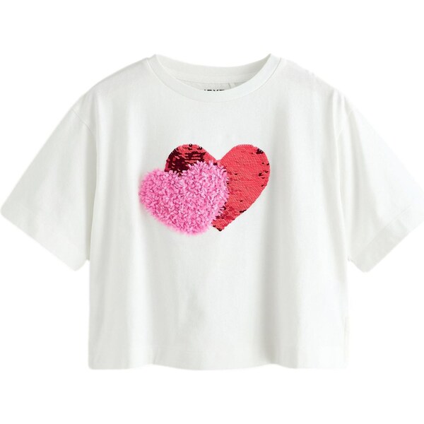 Next Tričko Sequin Heart pitaya / červená / biela 65874635