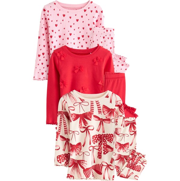 Next Pyžamo ružová / červená / šedobiela 62002851