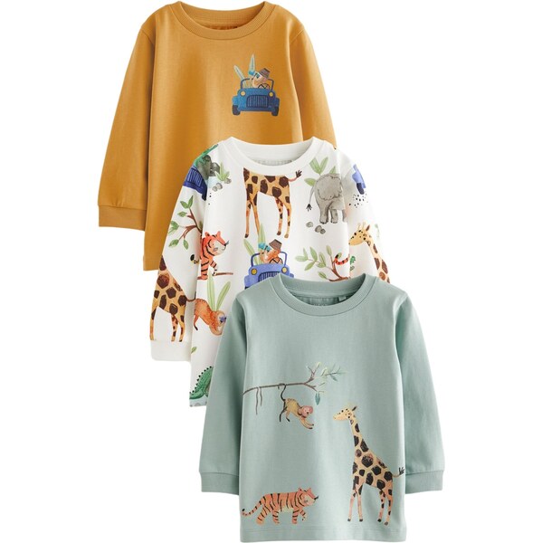 Next Tričko zelená / mätová / oranžová / biela 63079752