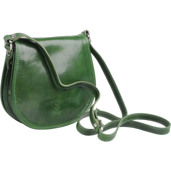 Zelená kožená talianska crossbody kabelka Cleo Verde Scura NovaKabelka 12844123