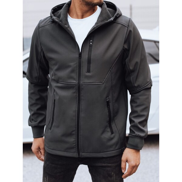 Dstreet Prechodná grafitová pánska bunda s kapucňou 62009770