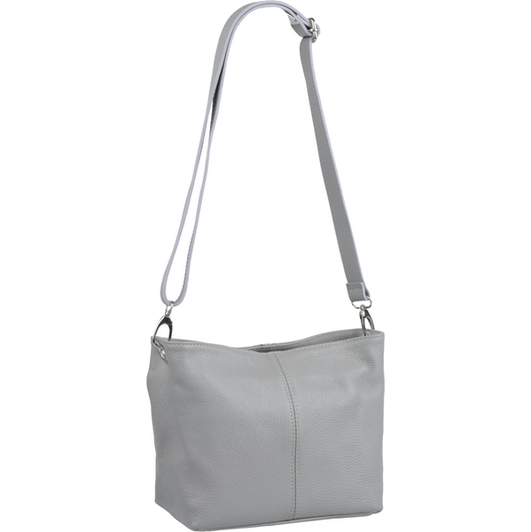 Sivá kožená talianska crossbody kabelka Batilda Grigia NovaKabelka.sk 2448081