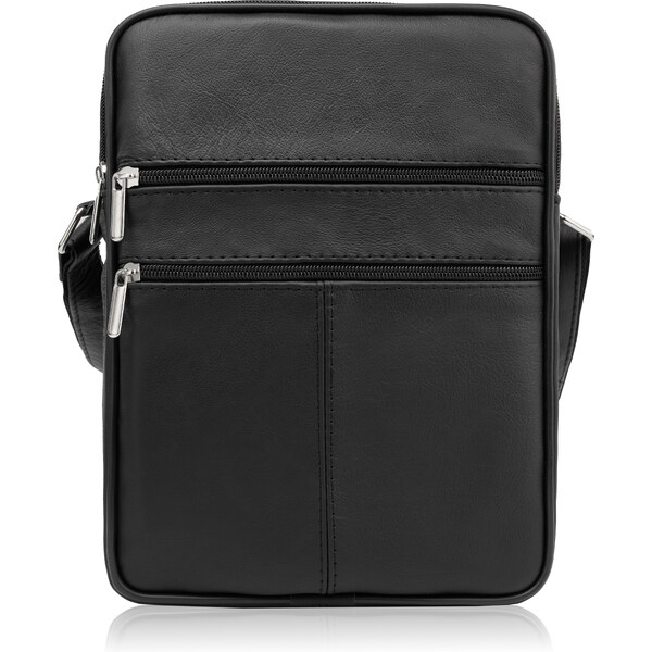 ABRUZZO Pánska kožená taška cez rameno | čierna ABR-03 53936219