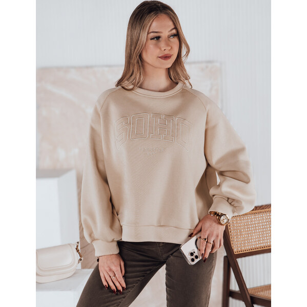 BASIC Béžová zateplená oversized mikina COSYONE BY1349 62022180