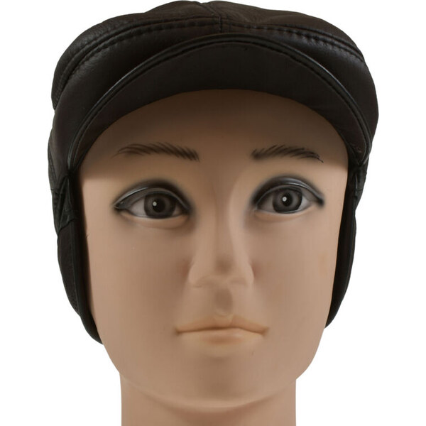 JOHN-C Pánska kožená tmavohnedá čiapka KAMIL 62030822