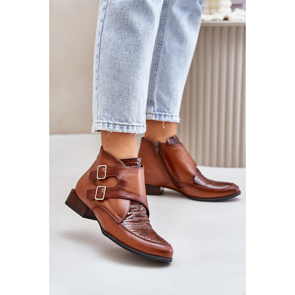 Inello Dámske kožené členkové topánky 06696-02 model 202112 Brown - 62032265