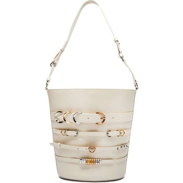 Pinko Kožená kabelka na rameno VITELLO 62035177