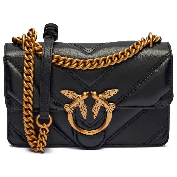 Pinko Kožená kabelka na rameno LOVE ONE MINI 62035182