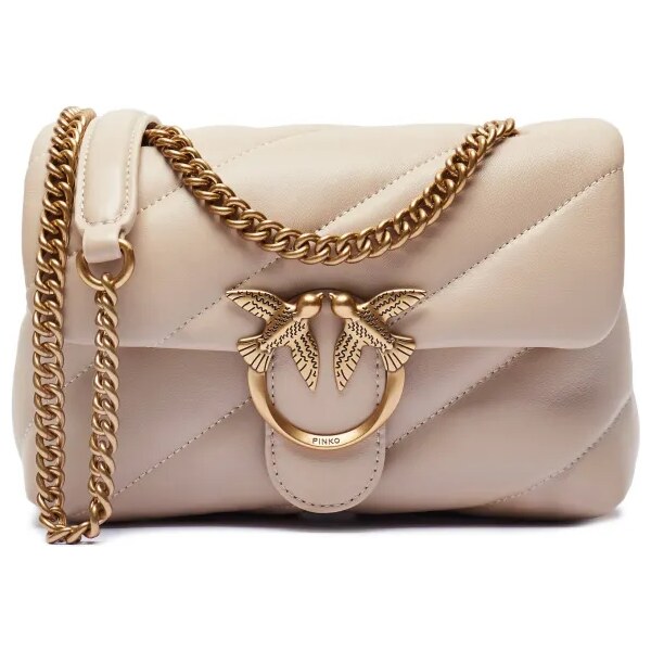 Pinko Kožená kabelka na rameno LOVE PUFF MINI 62040374