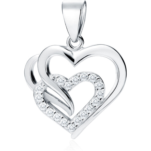 Olivie Strieborný prívesok SPOJENÉ SRDCIA 2662 15720683