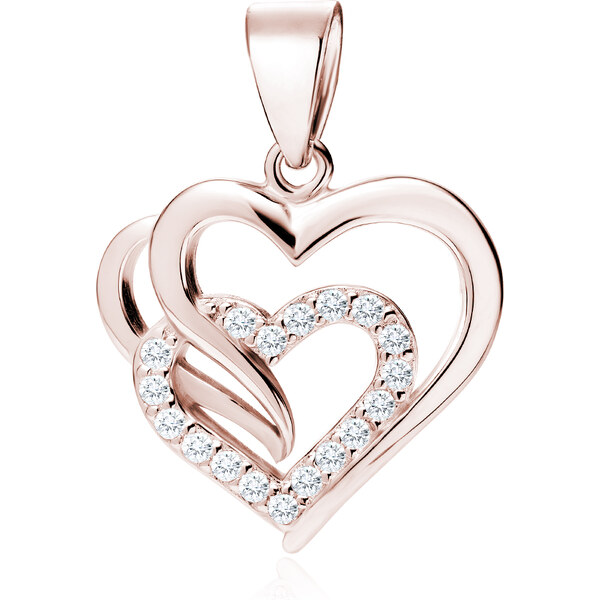 Olivie Strieborný prívesok RUŽOVÉ SRDCIA 3065 10475388