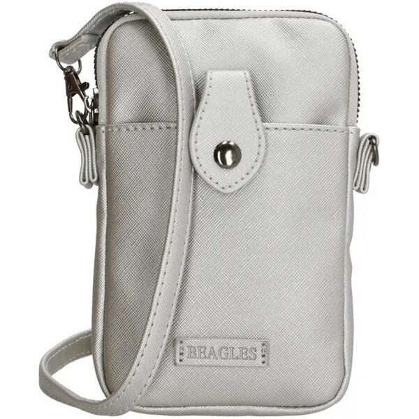 Beagles Strieborná kožená kabelka na mobil Handy bag 62068199