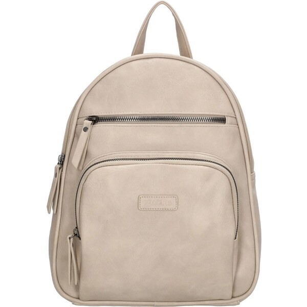 Beagles Béžový malý mestský kožený batoh Grace 62068209