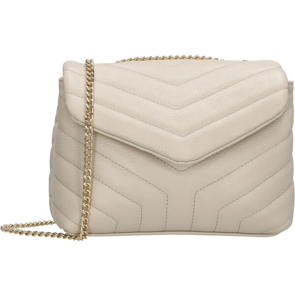 Charm London Béžová luxusná kožená crossbody kabelka Eminence 62068218