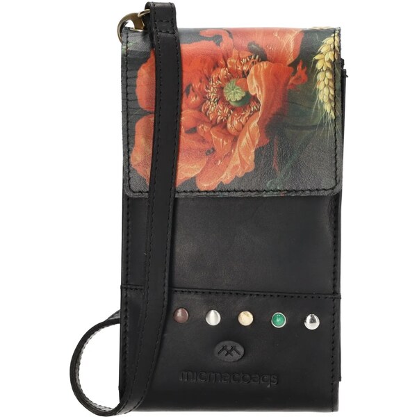 Hide & Stitches Čierna kabelka na mobil z pravej kože „Rainbow“ 62068224