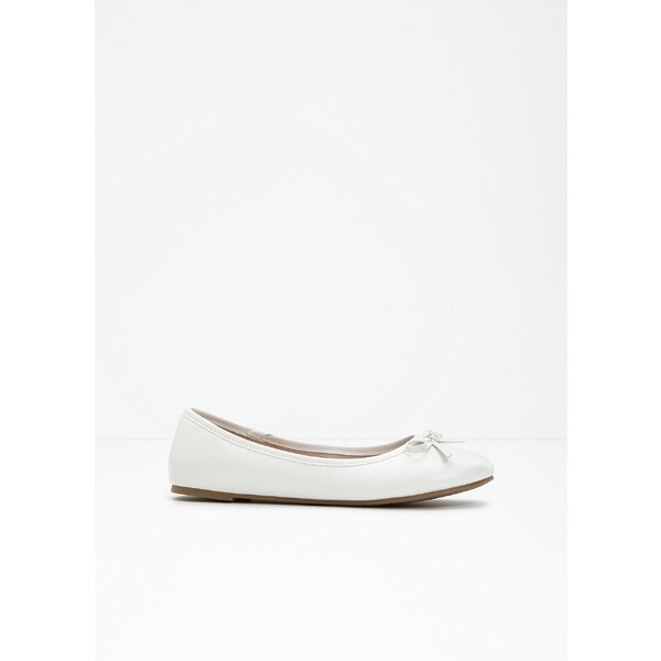 bonprix Baleríny s mašľou, farba biela 44731529