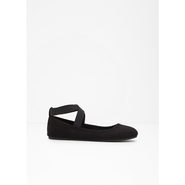 bonprix Baleríny s elastickým remienkom, farba čierna 44790541