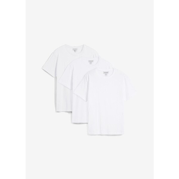 bonprix Tričko (3 ks), farba biela 44734406