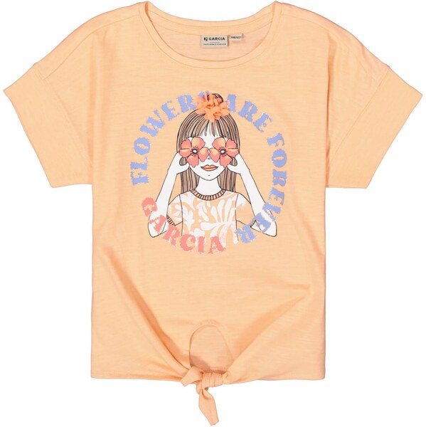 GARCIA Tričko modrá denim / lososová / svetlooranžová / biela 62074731