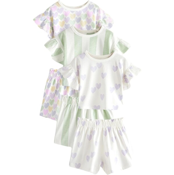 Next Pyžamo svetložltá / svetlozelená / levanduľová / biela 62074212