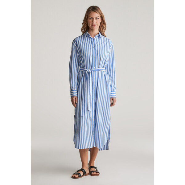 ŠATY GANT REL STRIPED POPLIN SHIRT DRESS WHITE 62084060