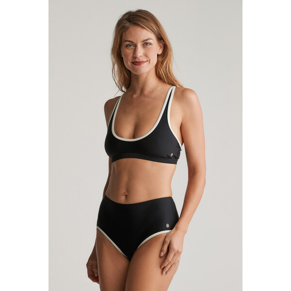 PLAVKY GANT HIGH WAIST BIKINI HIPSTER BLACK 62084080