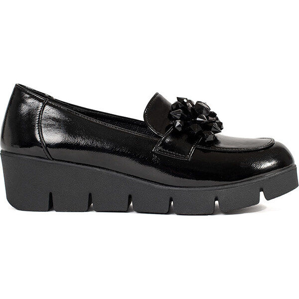 Goodin Zdobené čierne dámske mokasíny na kline GD-FL784B 62110483