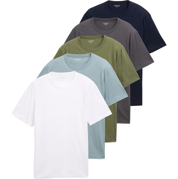 TOM TAILOR Tričko námornícka modrá / svetlomodrá / sivá / olivová / 62115317