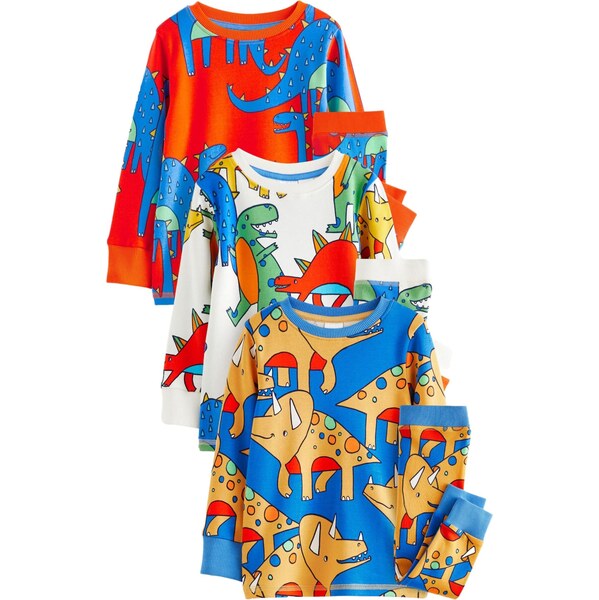 Next Pyžamo modrá / zelená / oranžovo červená / šedobiela 62111268