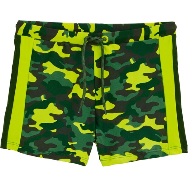 WE Fashion Plavecké šortky limetková / jedľová / tmavozelená / čierna 63154426