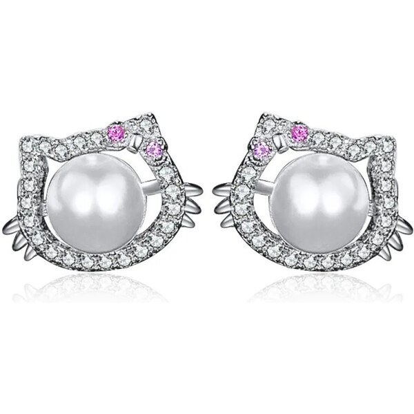 MAJYA Strieborné náušnice s perlou KITTY 11665 64582355