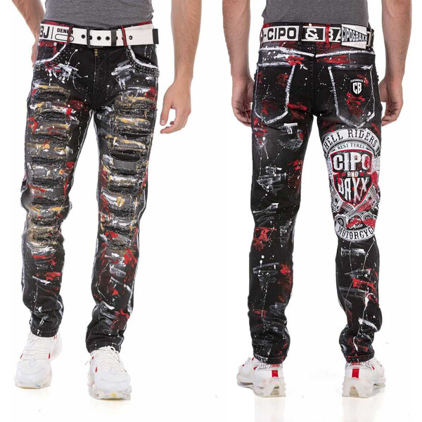 CIPO & BAXX nohavice pánske CD715 L:32 Straight-Jeans v cool street 62141790