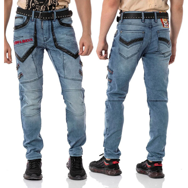 CIPO & BAXX nohavice pánske CD795 L:32 jeans džíny moto 62158943