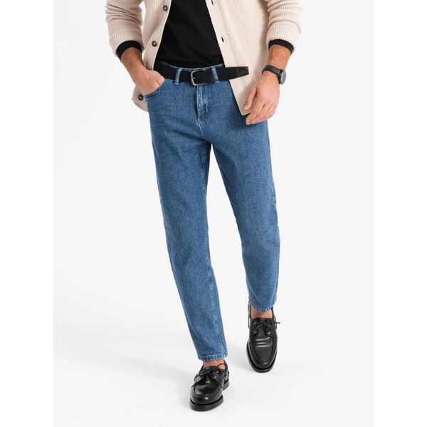 Ombre Clothing Pánske klasické tmavo modré rifle V2 PADP-0225 62156278