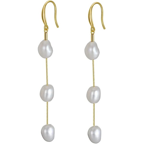 MAJYA Strieborné náušnice s perlami KATIE pozlátené 11675 65000809