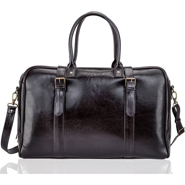 Pánska hnedá taška Solier (SL16 DARK BROWN) 3568624