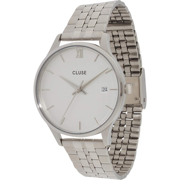CLUSE Analógové hodinky Minuit strieborná / biela 62164571