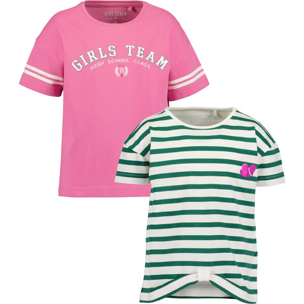 BLUE SEVEN Tričko tmavozelená / svetloružová / biela 62899567