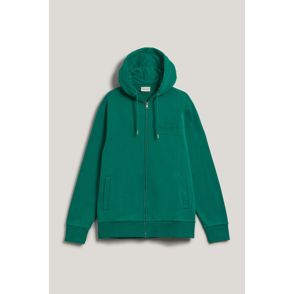 MIKINA GANT REG TONAL SHIELD FULL ZIP HOODIE DEEP GREEN 62169744