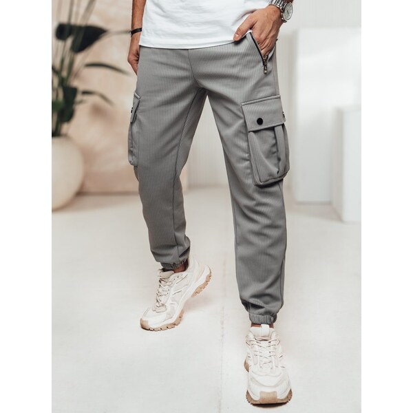 Dstreet Moderné šedé kapsáčové joggery 62174775