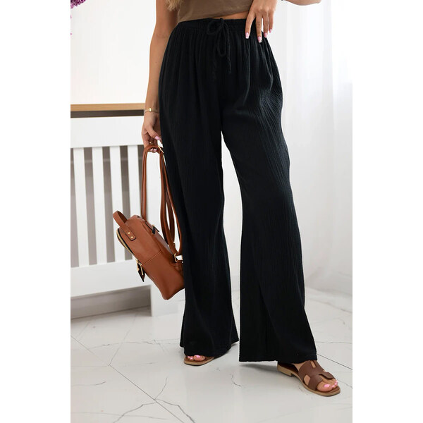 Fashionweek Dámske mušelínové bavlnené nohavice K3204 62211049