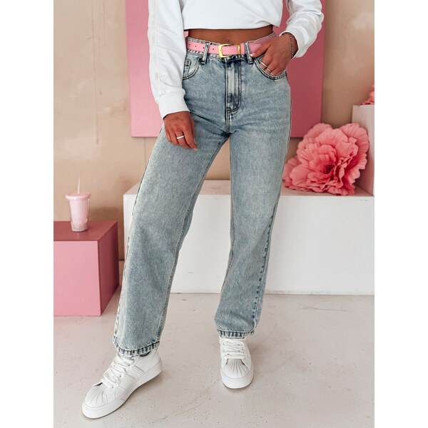 BASIC Dámske modré mom fit džínsy MERTINE UY2503 62181062